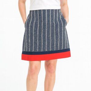 100% Cotton Talbots Petites Navy and Red Pencil Skirt Size 14